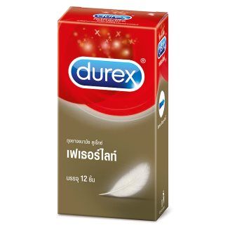 ถุงยางอนามัย Durex Fetherlite Condom (ดูเร็กซ์ เฟเธอร์ไลท์) บรรจุ 12 ชิ้น