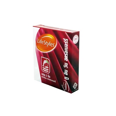 ถุงยางอนามัย LifeStyles Two in One Strawberry